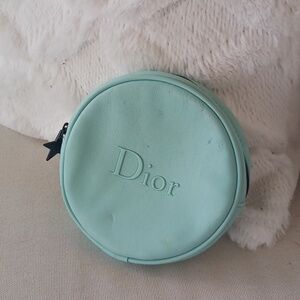 Dior Light Green Round Cosmetic Bag Pouch Make Up Perfume Bag